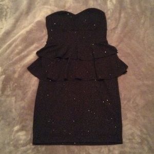Strapless black sparkle dress!