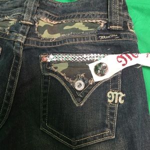 Miss me camo/rhinestone jeans 27 Rare
