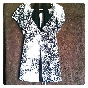 Shirt with a Built in halter top, leopard print