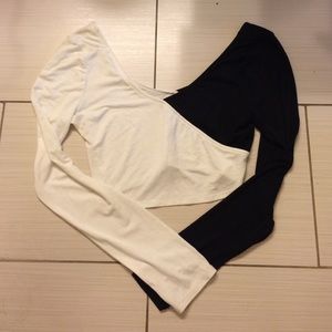 White&Black cropped long sleeve