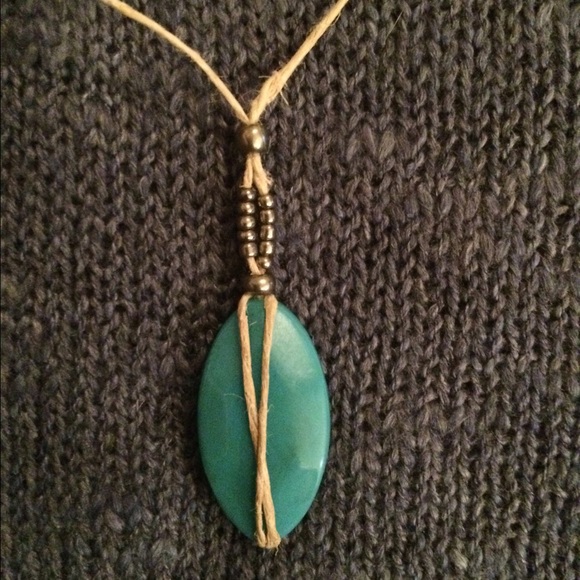 🆕 Nativis Hemp and faux turquoise necklace - Picture 2 of 4