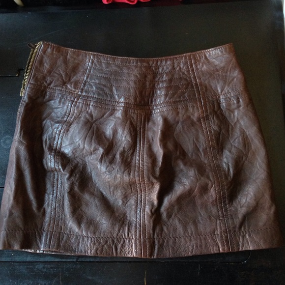 Brown pleather Abercrombie miniskirt