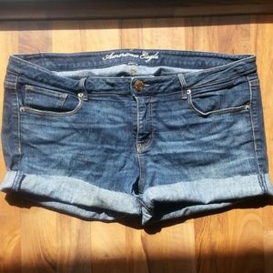 AE cut-off denim shorts