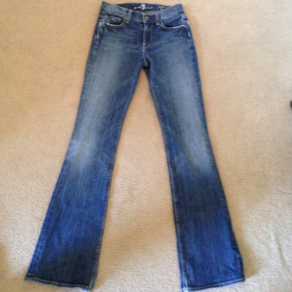 7ForAllMankind high waist bootcut dark wash jeans