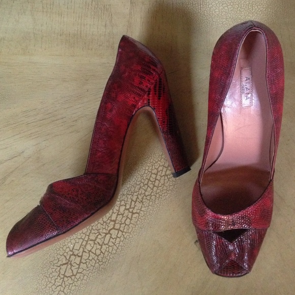 Alaia python peep toe heels - Picture 2 of 4