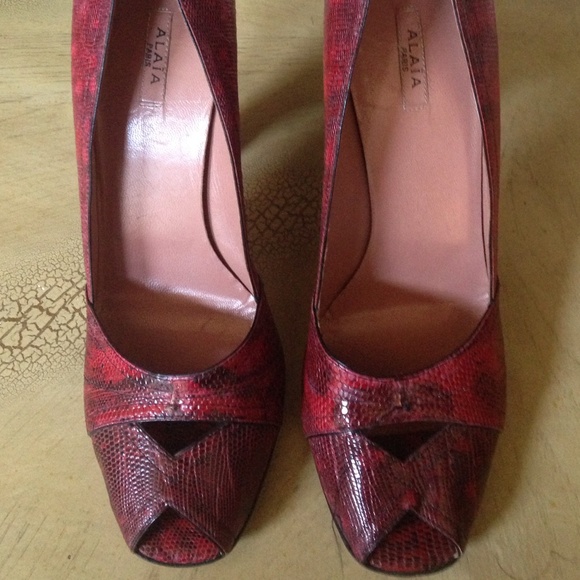 Alaia python peep toe heels - Picture 4 of 4