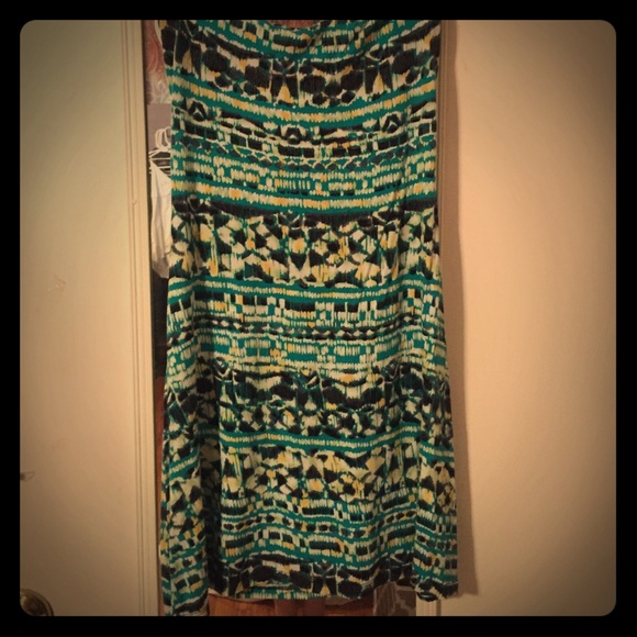 Strapless multi-colored day dress