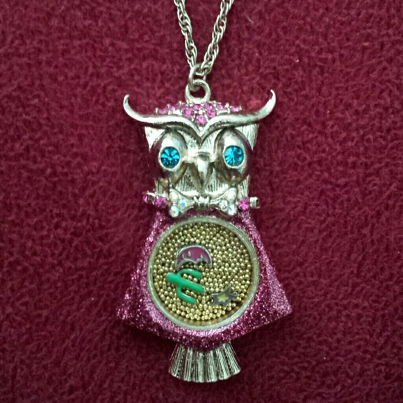 Betsey Johnson Shaky Owl Necklace
