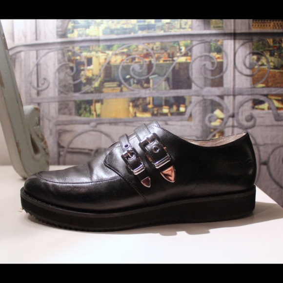 Black Leather Michael Kors "Cassie Loafers"