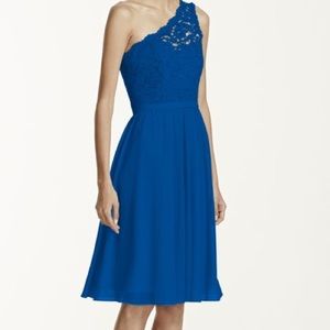 SALE! Davids Bridal One Shoulder Dress 'Horizon'