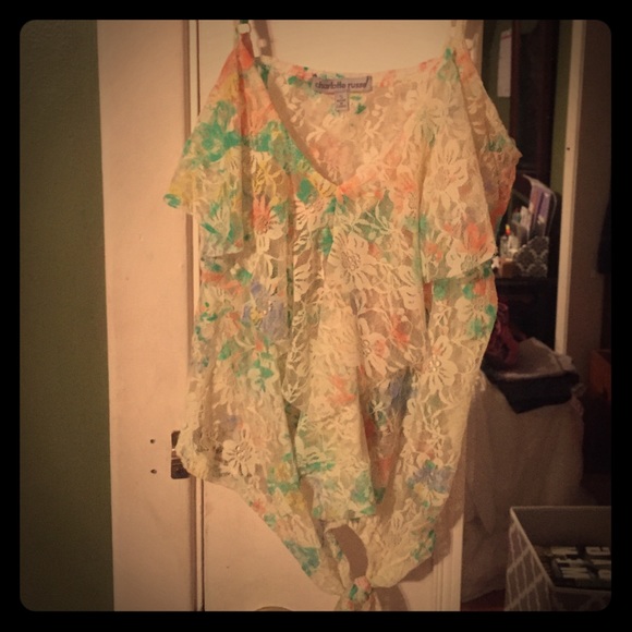 Floral all lace Charlotte Russe tank top