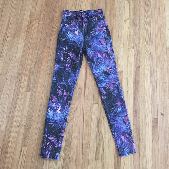 High waisted Nasty Gal printed denim