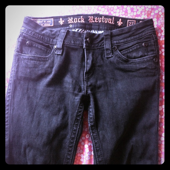 Rock Revival Black Skinny Jeans Size 27