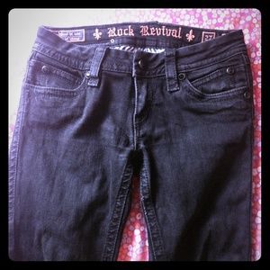 Rock Revival Black Skinny Jeans Size 27
