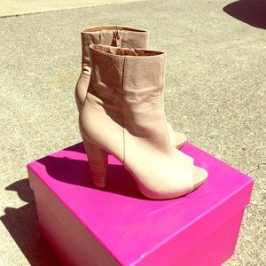 Peep toe bootie soft material