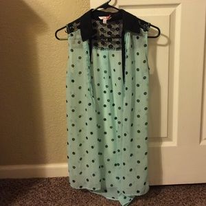 Candies Tunic Length, sleeveless, sheer blouse