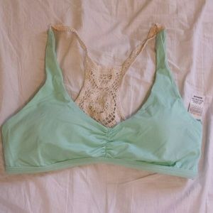 L space mesh racer back bathing suit top