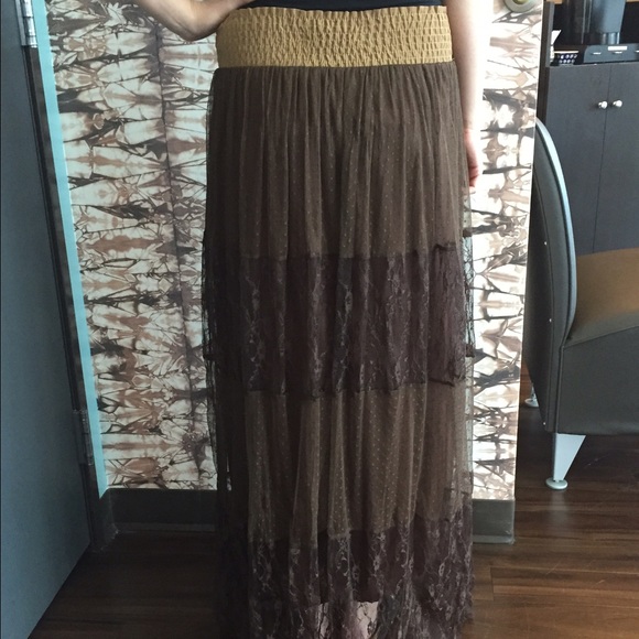 Brown Renaissance Maxi Skirt - Picture 2 of 2