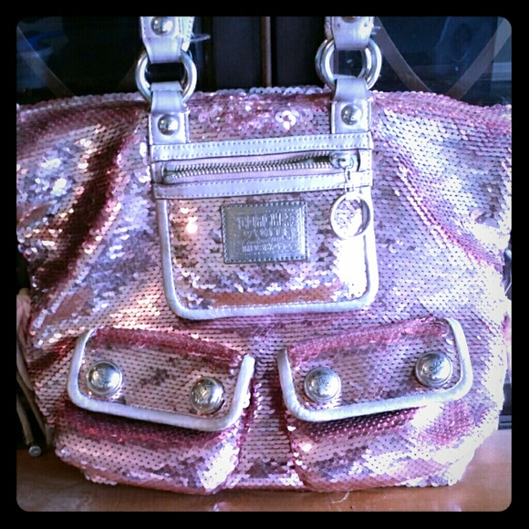 Authentic Rare Coach Pink Sequin Poppy
