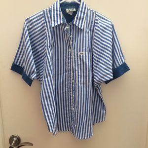 Blue and white striped vintage button up