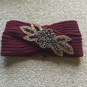 🔷Beaded and knit headband