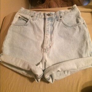 Denim high waisted shorts