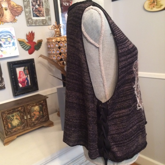 💔💔Free People Zodiac Top, black sleeveless - Picture 3 of 4