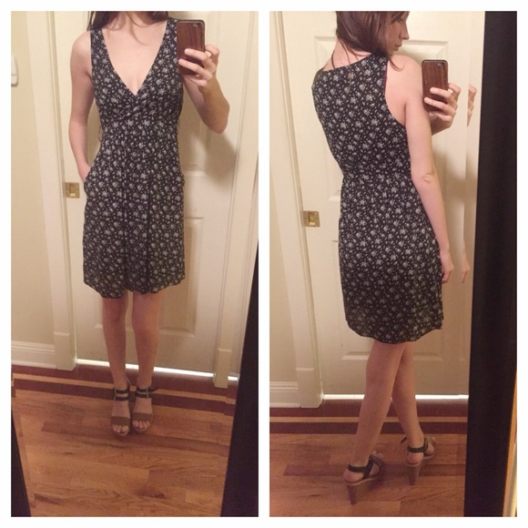 F21 Black and White Floral Dress
