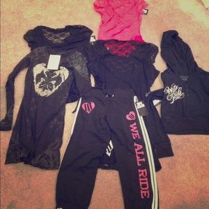 Bundle of Large We All Ride lace v necks