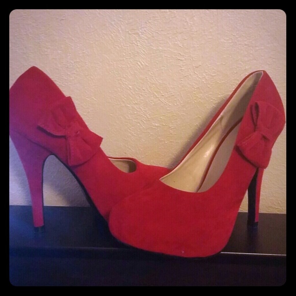Suede Red Heels.