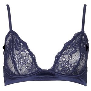 TopShop Blue Lace Satin Bra