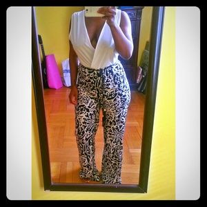 Black & white open front romper