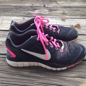 Black white and hot pink nike