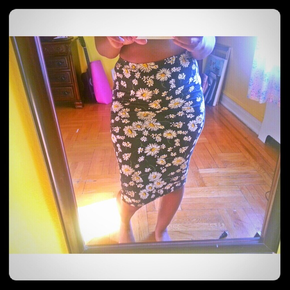 Sun flower pencil skirt