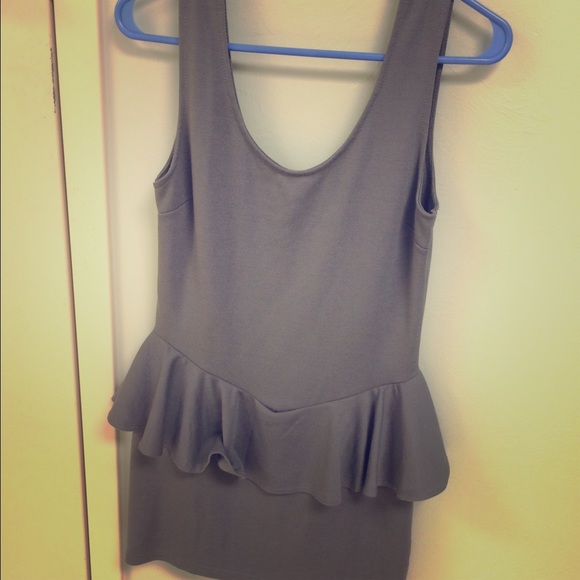 Gray peplum dress