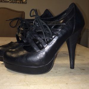 Leather Lace Up Mary Janes
