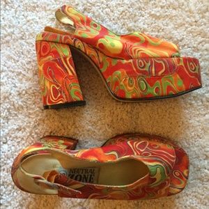 Psychedelic platform shoes