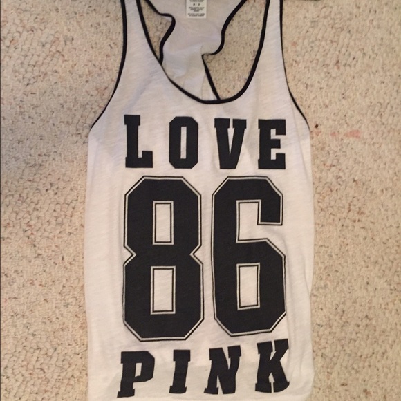 White and black Victoria secret tank top