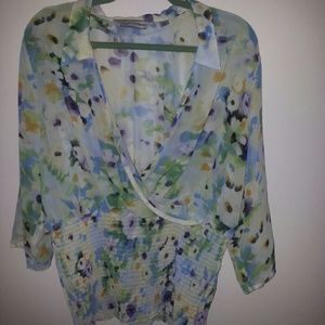 Floral top with cinch waist