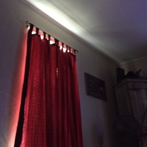 Red curtains