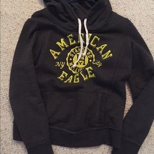 Grey with yellow lettering hoodie.