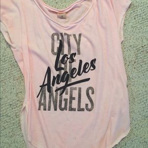 Orangish- pinkish short sleeve from Hollister.