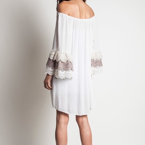 XX he TEMPIE bell sleeve dress - OFF WHITE - Picture 2 of 3