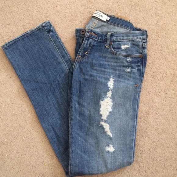 Abercrombie Distressed Straight Cut Jeans
