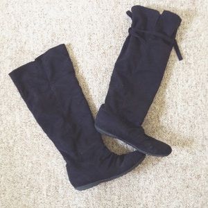 Tall suede boots
