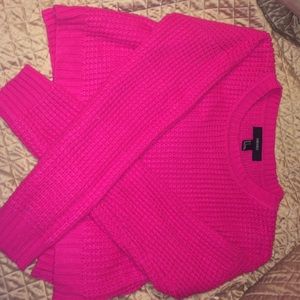 Hot pink crop top sweater