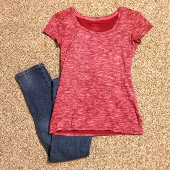 Red and White Shirt Slim Fit Xhilarstion Medium