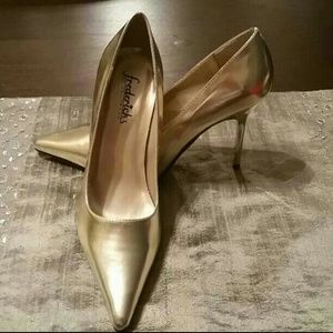 Fredericks of Hollywood gold heels