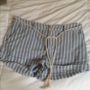 Forever 21 blue & white striped shorts