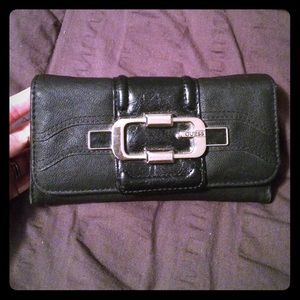 Black Guess trifold wallet
